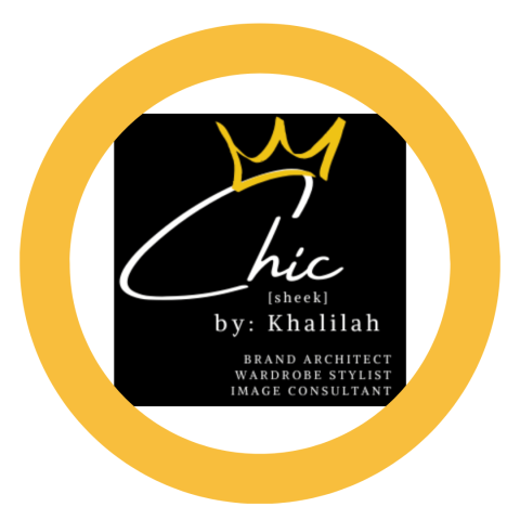 Chic and Classy Image Consulting logo in a yellow circle