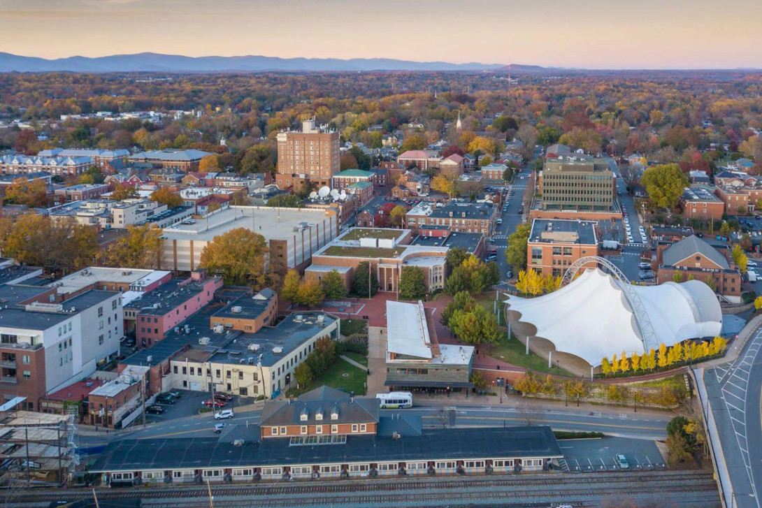 Aerial photo of UVA